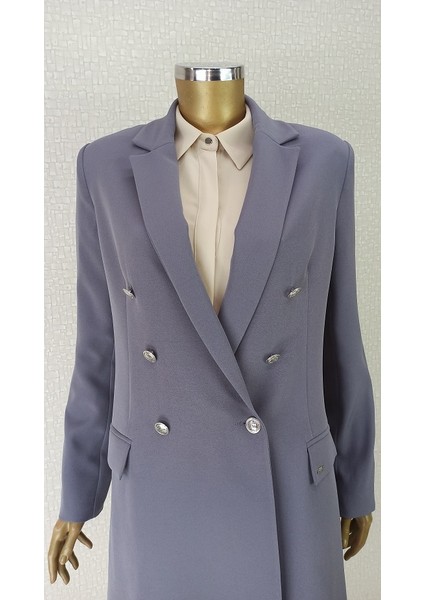 1001 Vatkalı Düğme Detaylı Kruvaze Kapama Ceket LVFW2351001 Ceket Qks #23-01# fırsatları