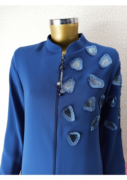 Göğsü Arma Detaylı Fermuarlı Hakim Yaka Ferace QYS1003 Ferace #22-02# modelleri