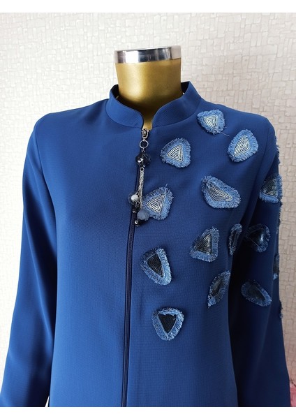 Göğsü Arma Detaylı Fermuarlı Hakim Yaka Ferace QYS1003 Ferace #22-02# fırsatları