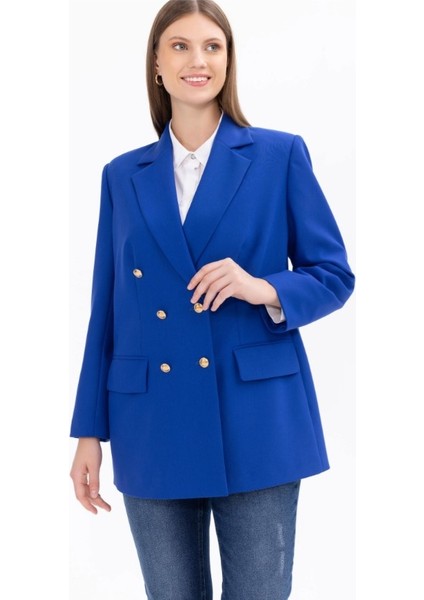 1008 Büyük Beden Düğme Detaylı Blazer Ceke Blazer Ceket 14231105401008 Qks Kblazser Cekekt #23-10# modelleri