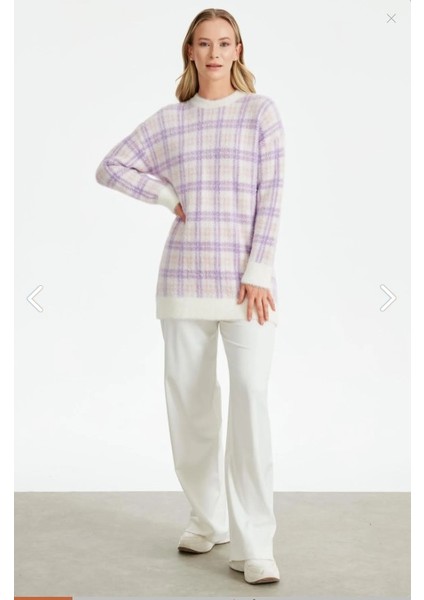 21509 Ekose Desnli Triko Mink Tunik Qks Tunik 21509 #23-12#