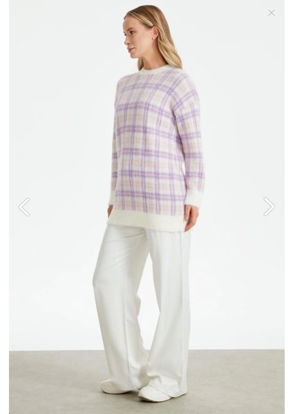 21509 Ekose Desnli Triko Mink Tunik Qks Tunik 21509 #23-12# fırsatları