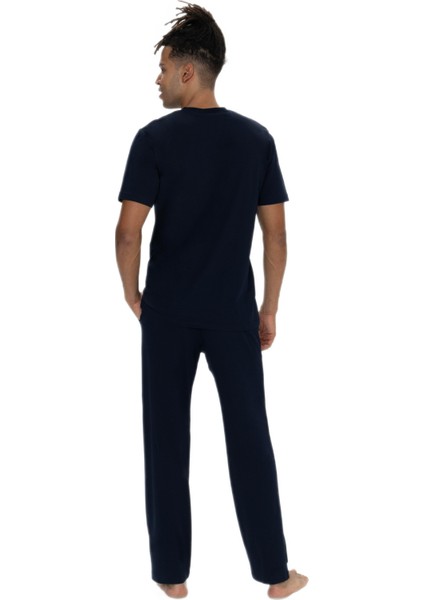 Büyük Beden Erkek Lacivert Kısa Kollu Pijama Takım fırsatları