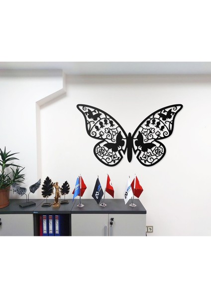 Desenli Kelebek Tasarımlı Hayvan Figürlü Metal Dekoratif Modern Duvar Tablosu Ev ve Ofis Için fiyatları