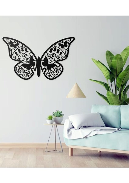 Desenli Kelebek Tasarımlı Hayvan Figürlü Metal Dekoratif Modern Duvar Tablosu Ev ve Ofis Için modelleri
