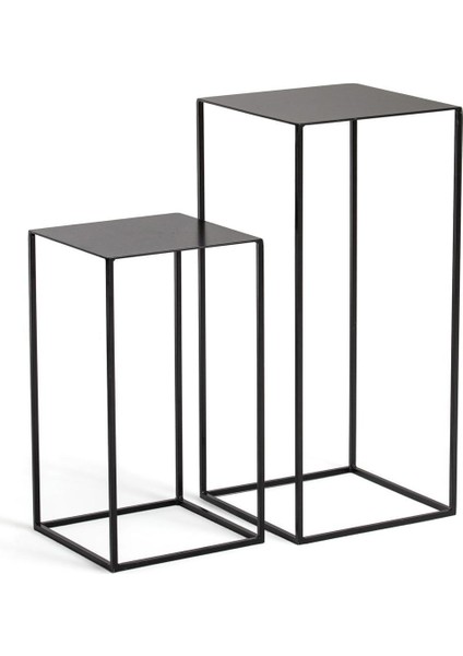 Root Siyah Metal Ikili Sehpa