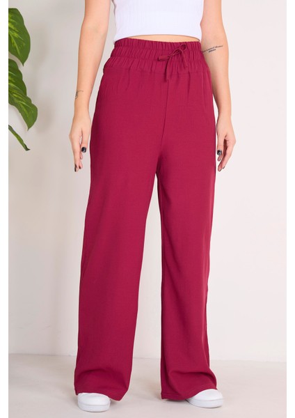 Beli Lastikli Pantolon Bordo - 27074 modelleri