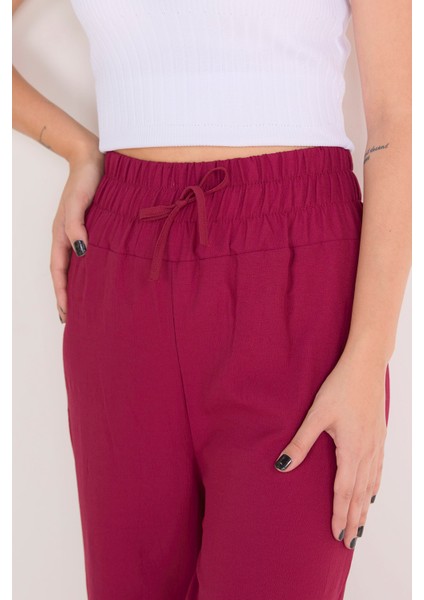 Beli Lastikli Pantolon Bordo - 27074 indirimleri