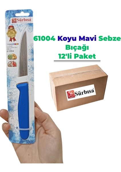 Sürbisa 61004 Sebze Bıçağı Koyu Mavi 1 Koli (12 Adet)