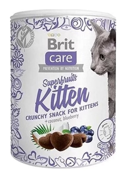 Brit Care Süper Fruits Hindistan Cevizli ve Yaban Mersinli Yavru Kedi Ödül Maması 100 gr