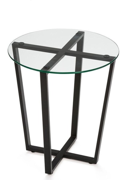 Lenny Yan Sehpa Siyah Metal Ayak Şeffaf Cam Tabla fiyatları