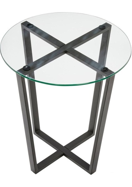 Lenny Yan Sehpa Siyah Metal Ayak Şeffaf Cam Tabla modelleri