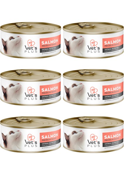 Optimal Nutrition Somon Balıklı Tahılsız Kedi Konservesi 85GR (6 Adet)