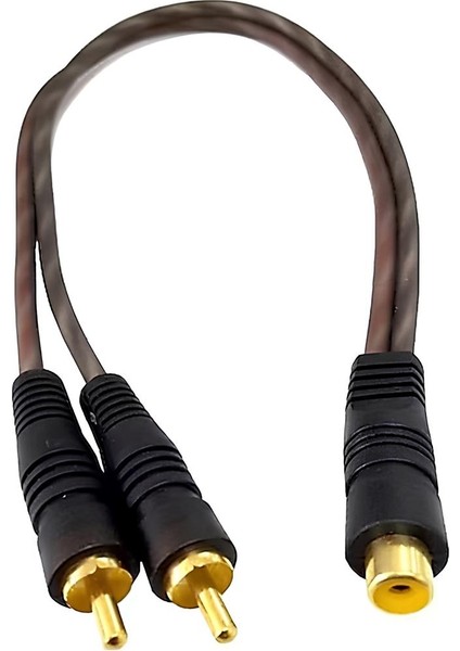 1 Dişi 2 Erkek Rca Anfi Kablosu 15 cm – Yüksek Kalite Ses Dağıtımı