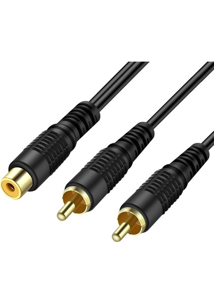 1 Dişi 2 Erkek Rca Anfi Kablosu 15 cm – Yüksek Kalite Ses Dağıtımı