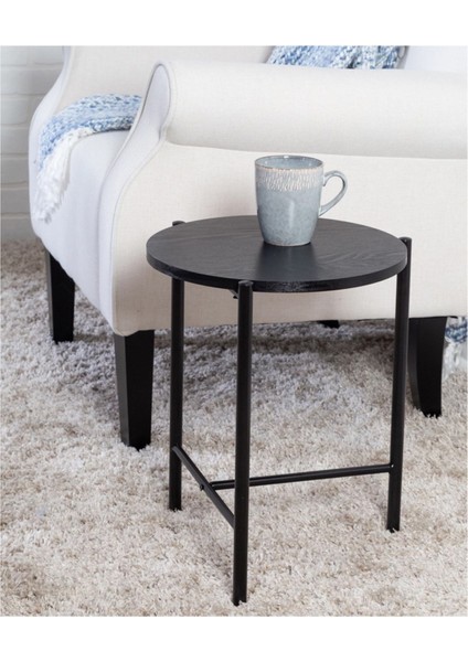 Honey Siyah Metal Ahşap Yan Sehpa fiyatları