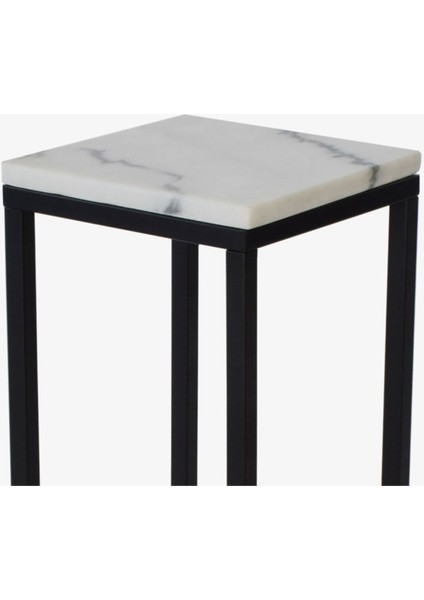 Leva Siyah Metal Mermerli Yan Sehpa 65CM modelleri