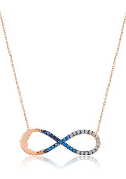 Nano Taşlı Sonsuzluk Rose Altın Kaplama Atatürk Kolye