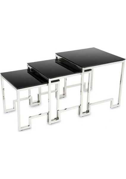 Foster Paslanmaz Metal Cam Yan Sehpa