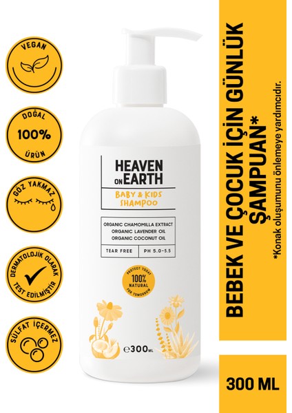 HonE Vegan %100 DOĞAL ve ORGANİK içerikli Bebek ve Çocuk Şampuanı/100% Natural Baby&Kids Shampoo-300mL