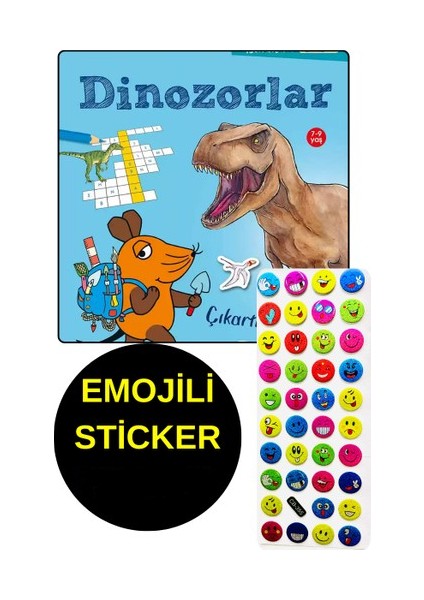 Emojili Sticker Hediye - Okul Öncesi Resimli Kitaplar - Dinozorlar - Sor Bakalım