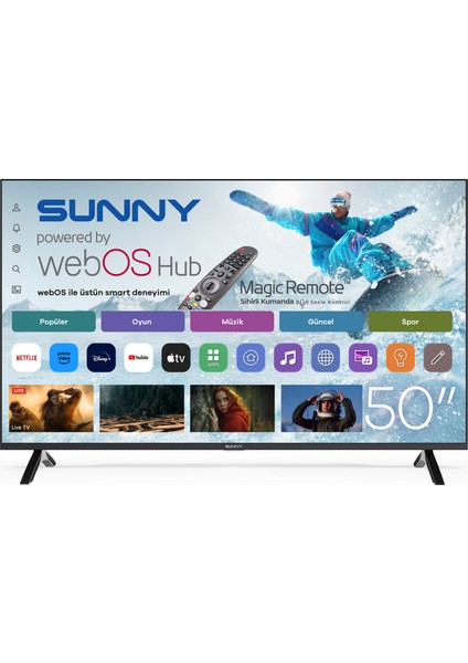 SN50FMN252 50" 127 Ekran Dahili Uydu Alıcılı 4K Ultra HD Smart webOS LED TV