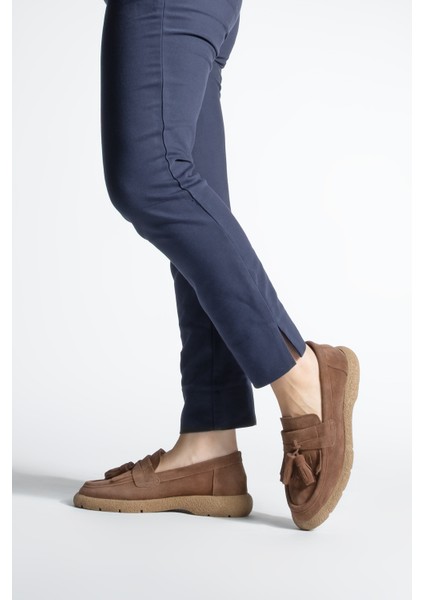 Kadın Hakiki Deri Loafer Günlük Ayakkabı Suma Kahve Süet fırsatları