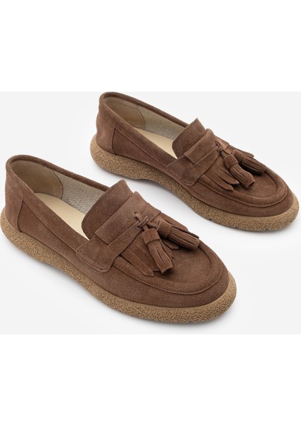 Kadın Hakiki Deri Loafer Günlük Ayakkabı Suma Kahve Süet indirimleri