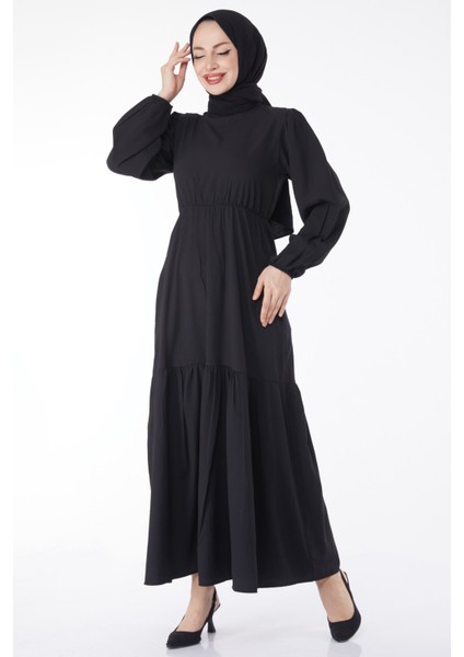 Beli Bağcıklı Elbise Siyah - 27303 fiyatları