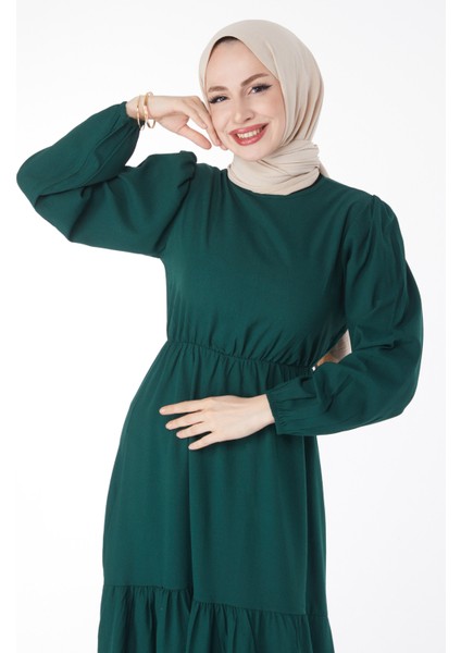 Beli Bağcıklı Elbise Zümrüt - 27303 fırsatları