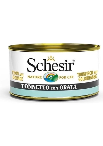 Schesir Jöle Içerisinde Ton Balıklı ve Çipuralı Konserve Kedi Maması 85 gr