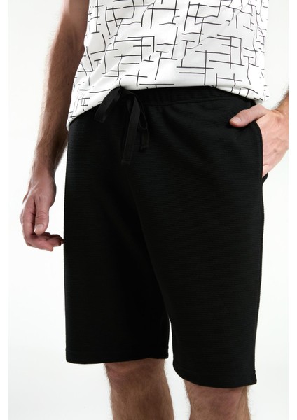 Büyük Beden Erkek Desenli Bisiklet Yaka Kısa Kollu Şortlu Pijama Takım fırsatları