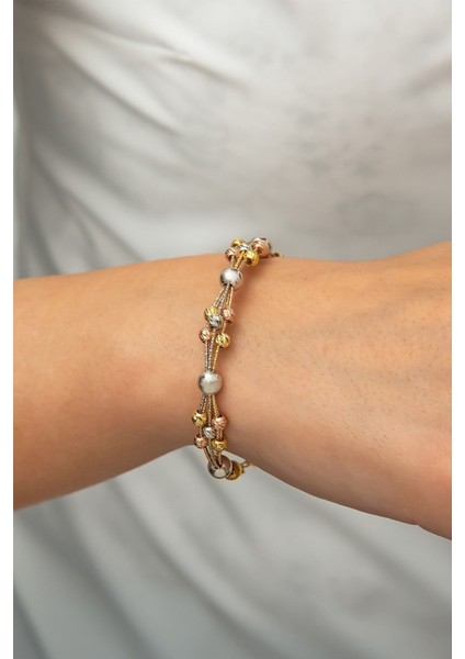 Dorica Toplu Renkli Fantezi 925 Ayar Gümüş Bileklik