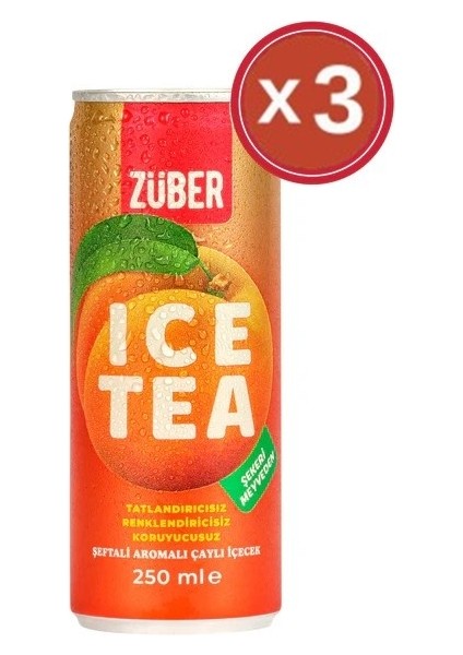 Zuber Ice Tea Şeftali 250 ml x 3 Adet