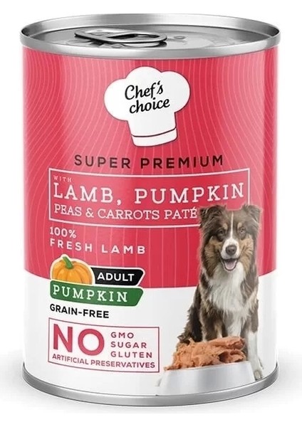 Chefs Choice Kıyılmış Kuzu Etli ve Balkabaklı Yetişkin Köpek Konservesi 400 gr