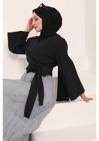 Siyah Tesettür Tunik 27034