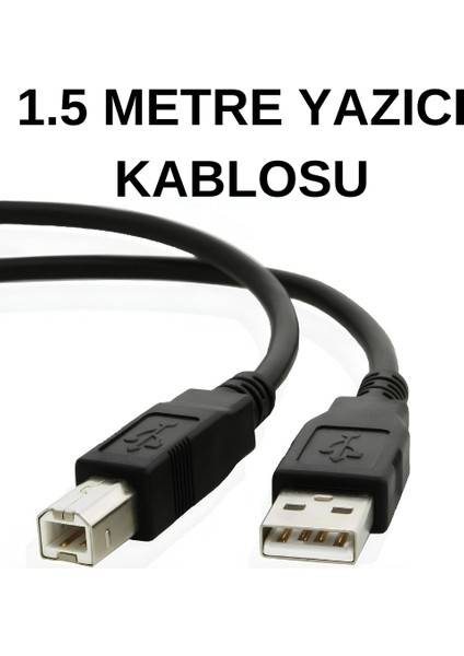 1.5 Metre Yazıcı Kablosu – USB Tip B, Hızlı ve Güvenilir Bağlantı