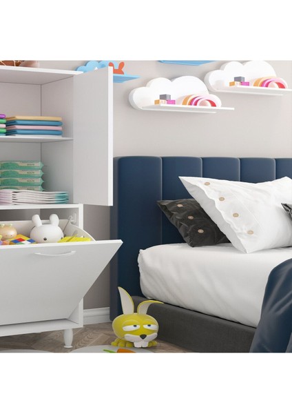 Inci 55X160 cm Üç Kapaklı Çok Amaçlı Kirli Çamaşır Dolabı Sepetli Banyo Dolabı fırsatları