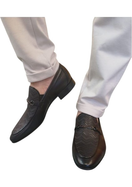 Erkek Klasik Deri Bağsız Toka Detaylı Mikrolight El Işçiliği S1476 Ayakkabı