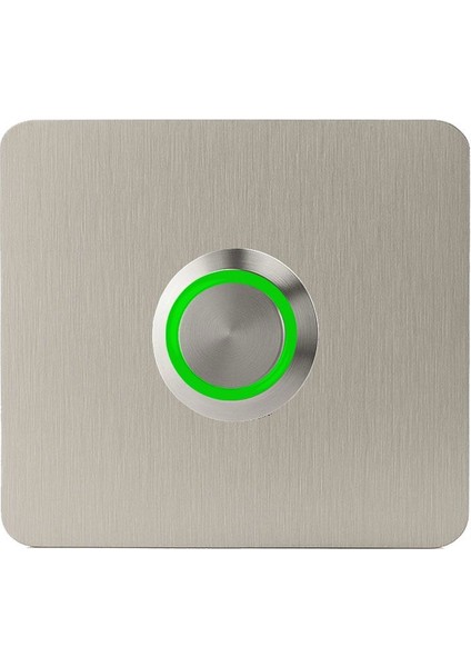Z402Y Paslanmaz 304 Kare Zil Butonu 60X60MM Yeşil LED
