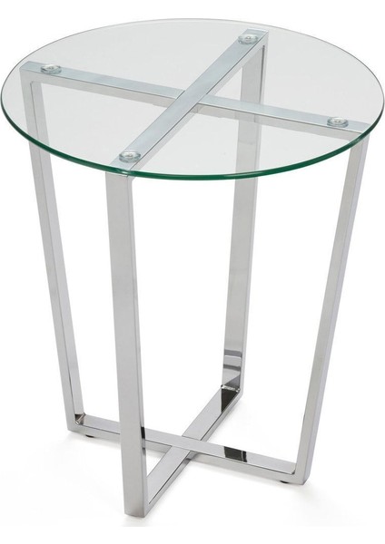 Lenny Yan Sehpa Paslanmaz Metal Ayak Şeffaf Cam Tabla fiyatları