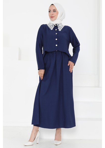 Dantel Yaka Ikili Takım Indigo - 27179 modelleri