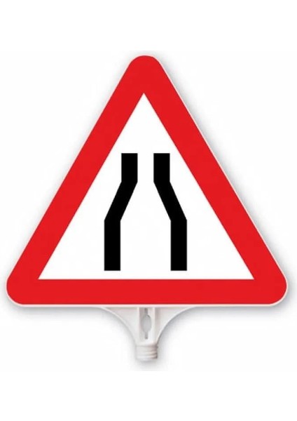 Her Iki Taraftan Daralan Yol Üçgen Levha Çift Taraflı Baskı