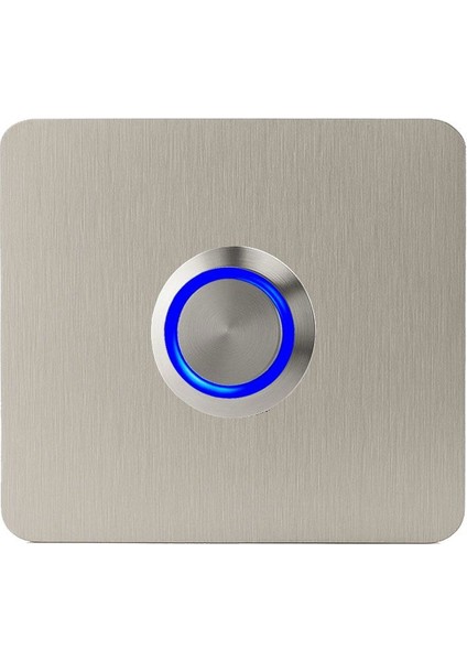 Z402M Paslanmaz 304 Kare Zil Butonu 60X60MM Mavi LED