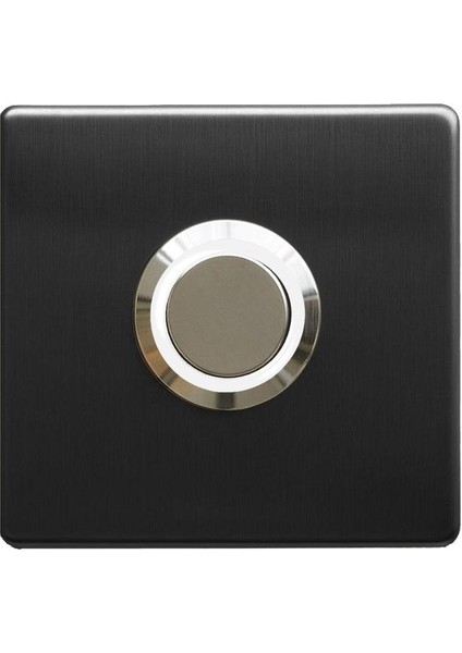 Z-201SB Siyah Paslanmaz Tek Kontak Zil Butonu Beyaz LED