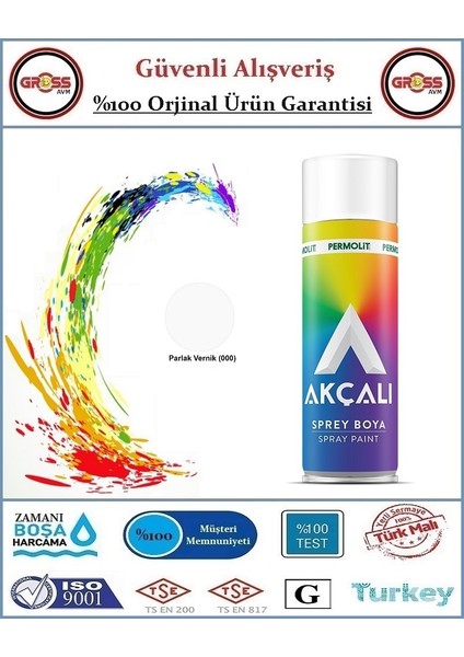 Sprey Boya - 400ML Tam Dolum - Orjinal Ürün - Parlak Vernik