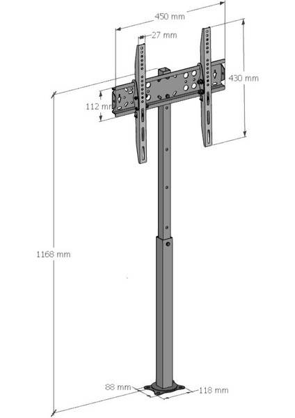 Alpın Hareketli Tv Tavan Askı Aparatı 39” - 65”