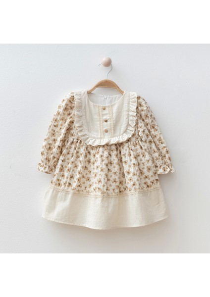 Papatya Desenli Kız Bebe Elbise