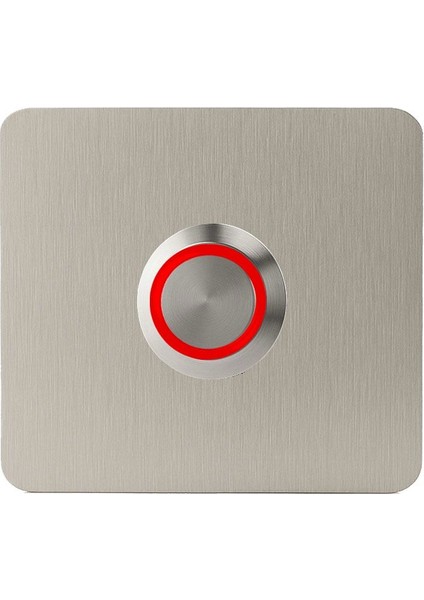 Z402K Paslanmaz 304 Kare Zil Butonu 60X60MM Kırmızı LED