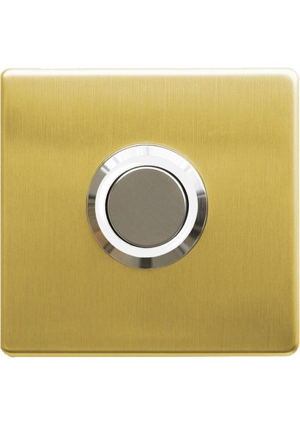 Z-201GB Paslanmaz Tek Kontak Zil Butonu Beyaz LED - Altın Renk